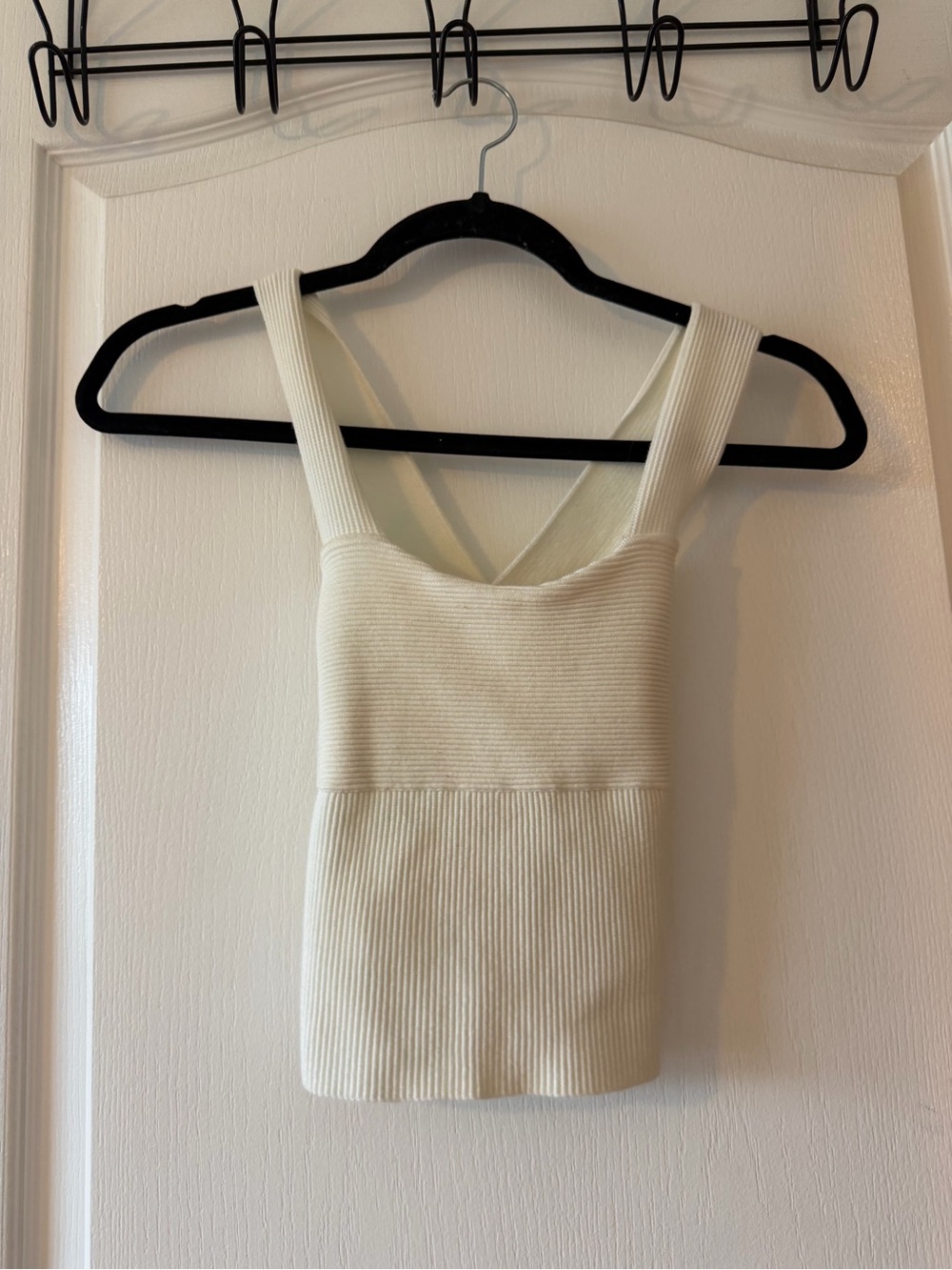 Abercrombie & Fitch Cream Ribbed Square-Neck Tank